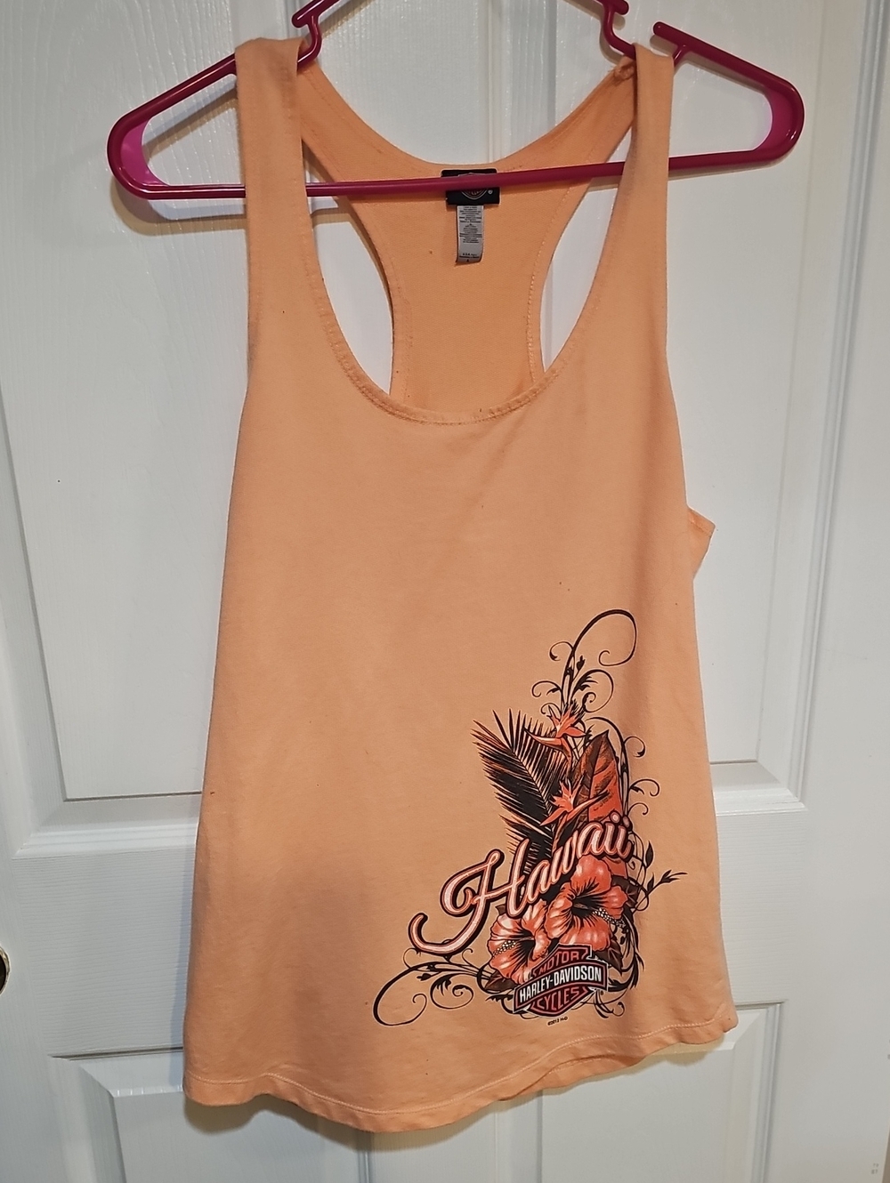 Harley-Davidson Peach Graphic Racerback Tank Top